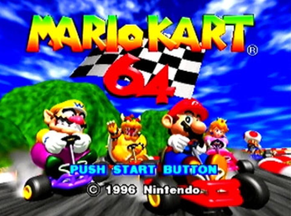 Mario Kart 64 title screen (1996)